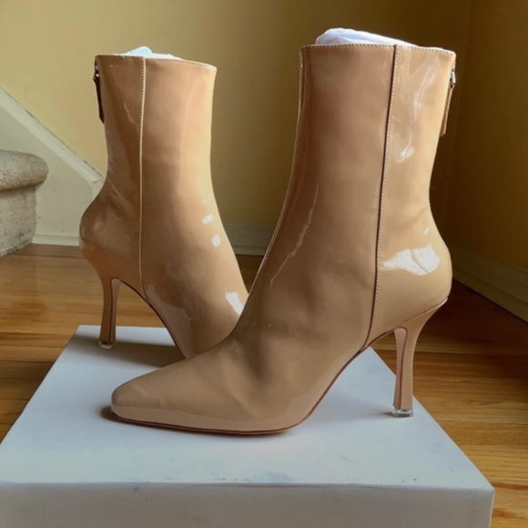 Black Suede Studio Laura Bootie Patent Leather Porcini SZ EU40/US9.5 - Picture 8 of 16